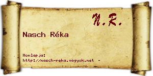 Nasch Réka névjegykártya